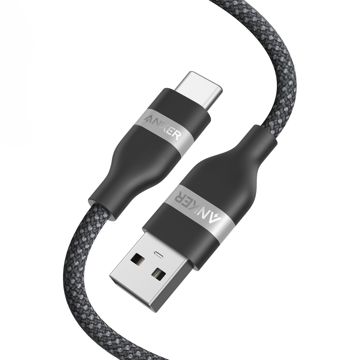 Anker with braided black cable for USB-C charging