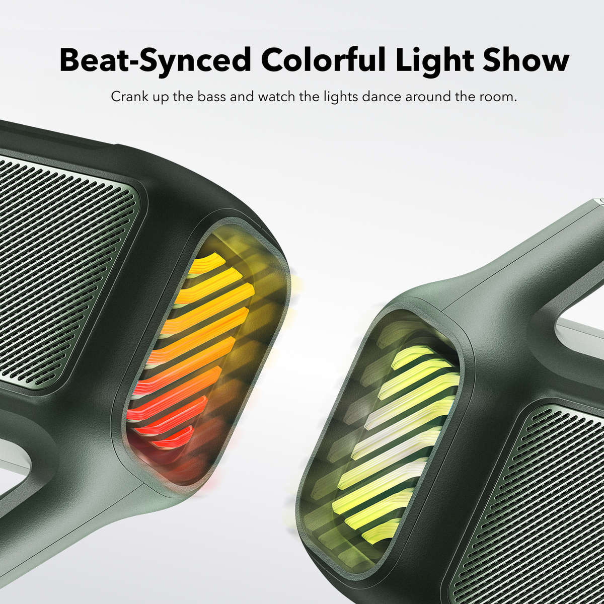 soundcore best outdoor speaker with beat-synced colorful LED lights