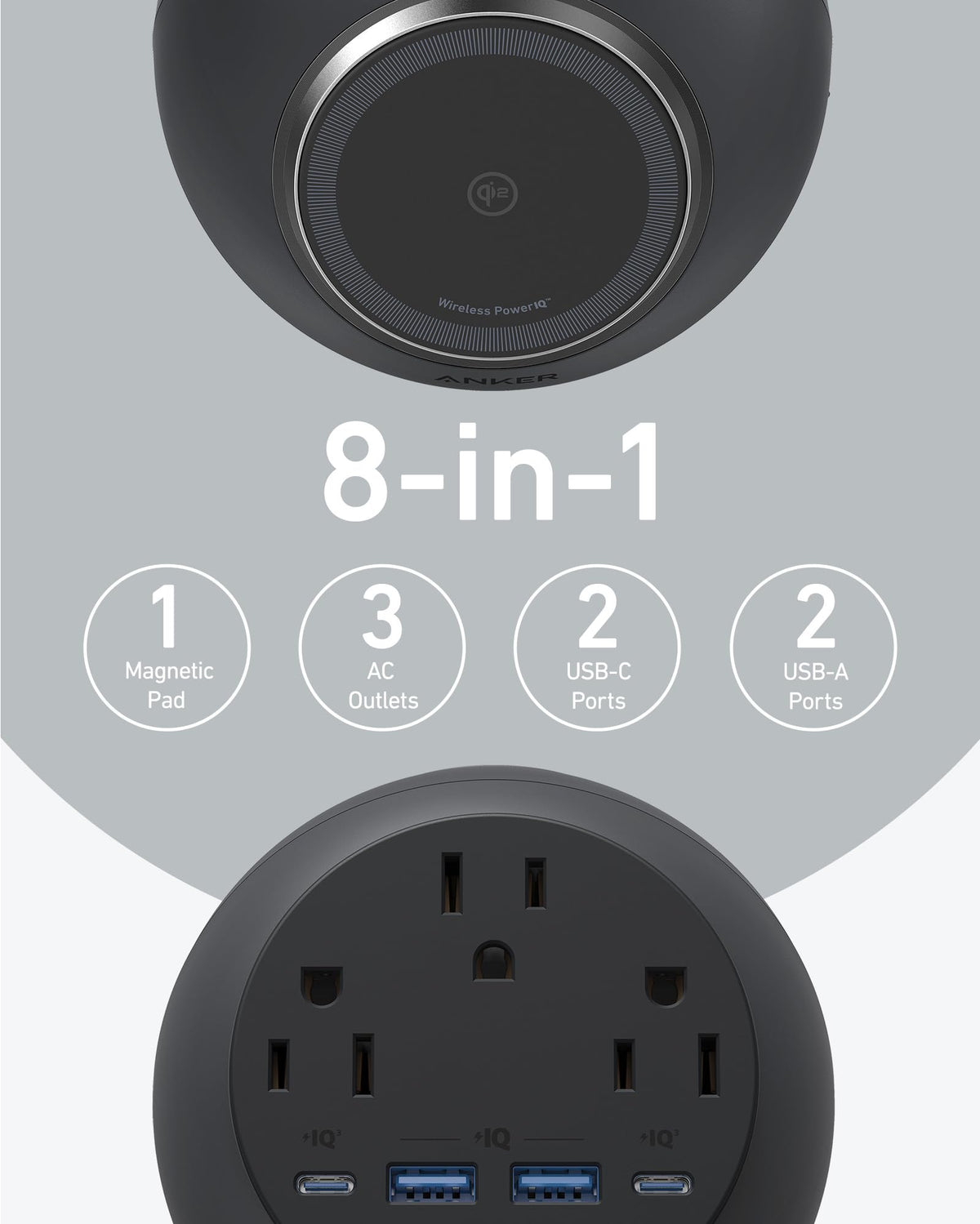 Anker 8-in-1 charging hub with multiple ports for Wireless PowerIQ