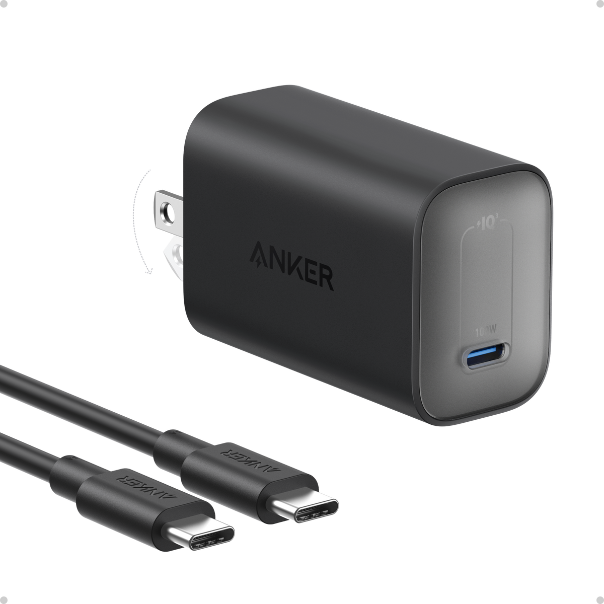 Anker 100W charger with foldable plug for fast charging