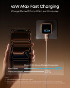 Anker USB-C Hub (7-in-1) and Anker Nano Charger (45W, Smart Display, 180° Foldable)