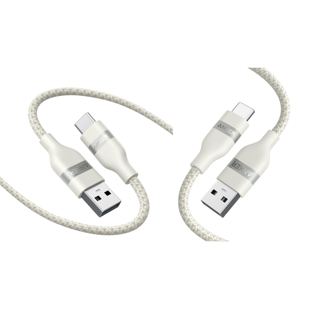 Anker USB-A to USB-C Cable (3 ft, Upcycled-Braided, 2 Pack）