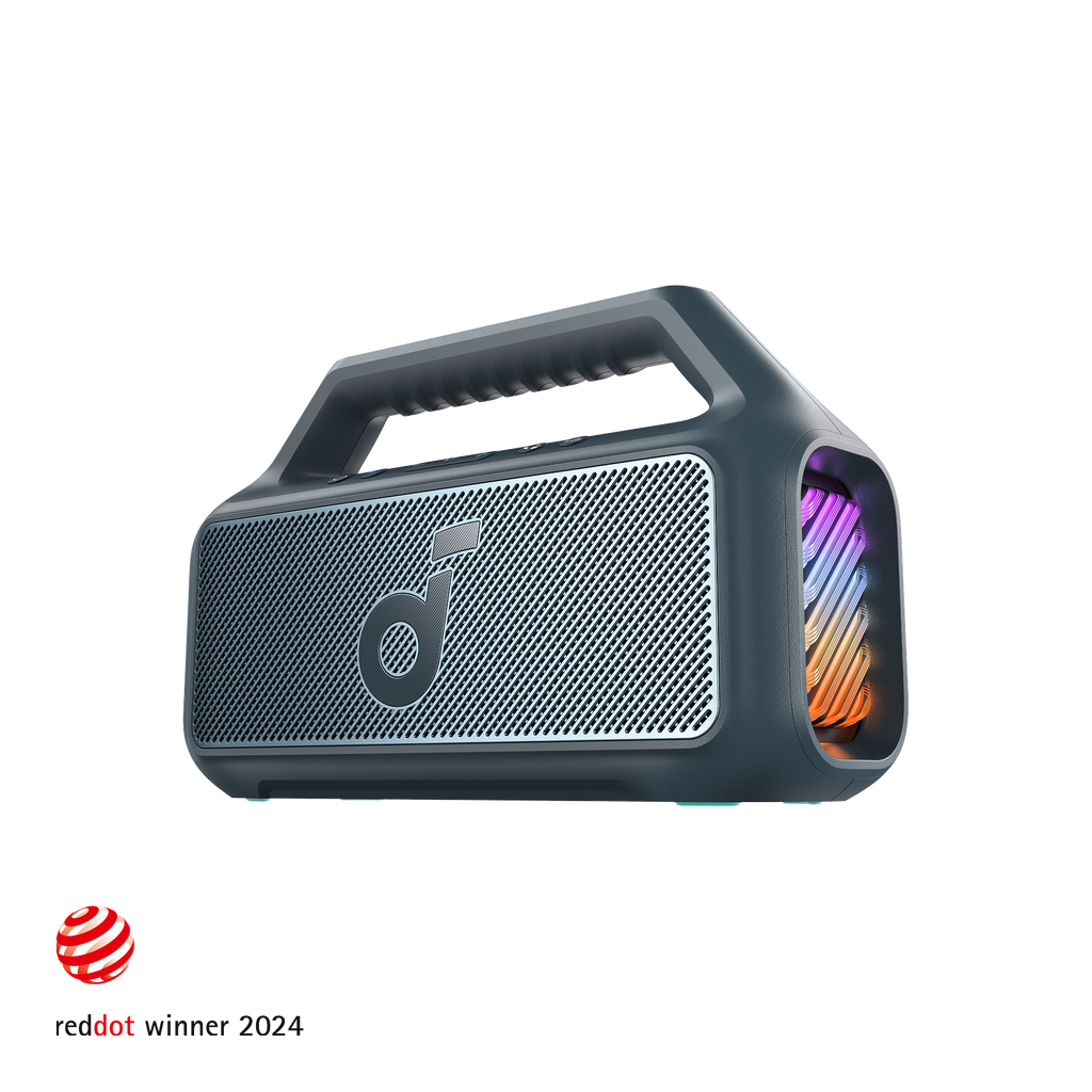 soundcore outdoor speaker with LED side panel for music