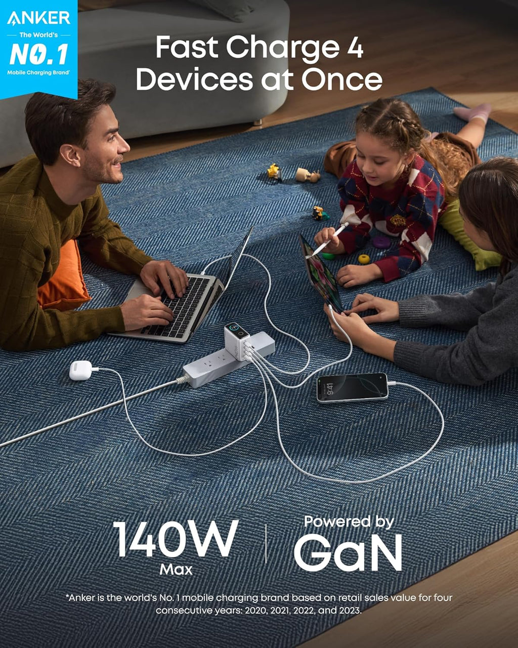 Anker Laptop Power Bank (25K, 165W, Built-In and Retractable Cables) WM