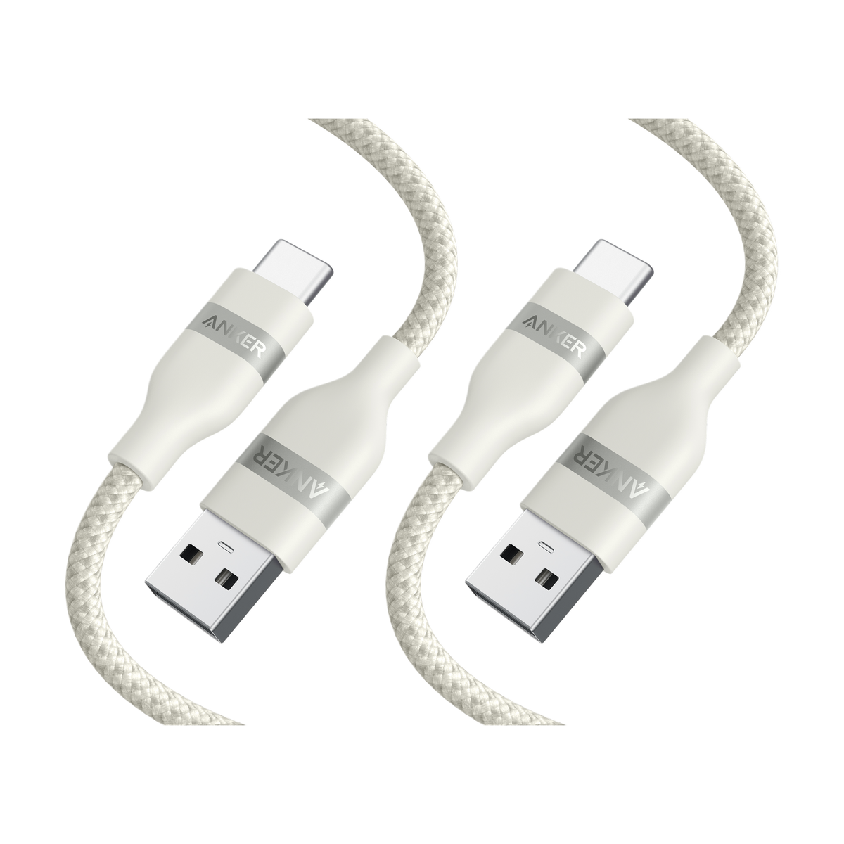 Anker USB-A to USB-C Cable (3 ft, Upcycled-Braided, 2 Pack）