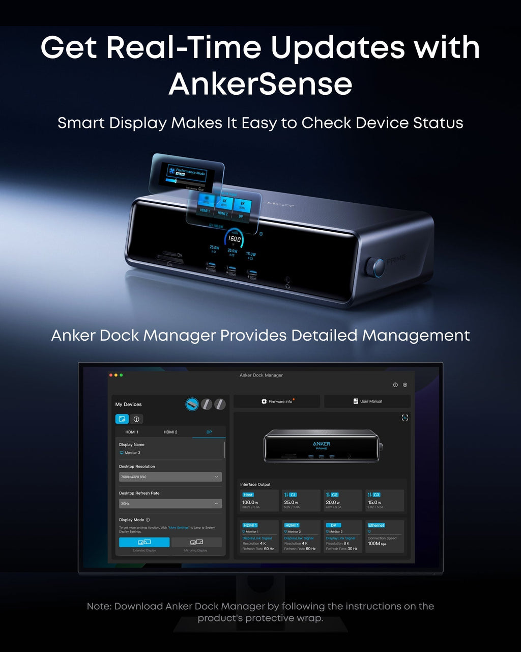 Anker Prime Docking Station (14-in-1, Triple Display, DisplayLink) with DL7400