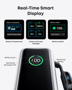 Anker Laptop Power Bank (25K, 165W, Built-In and Retractable Cables) and Anker Laptop Charger (140W, 4-Port, PD 3.1) with USB-C Cable and Anker Nano Power Bank (10K, 45W, Built-In Retractable USB-C Cable)