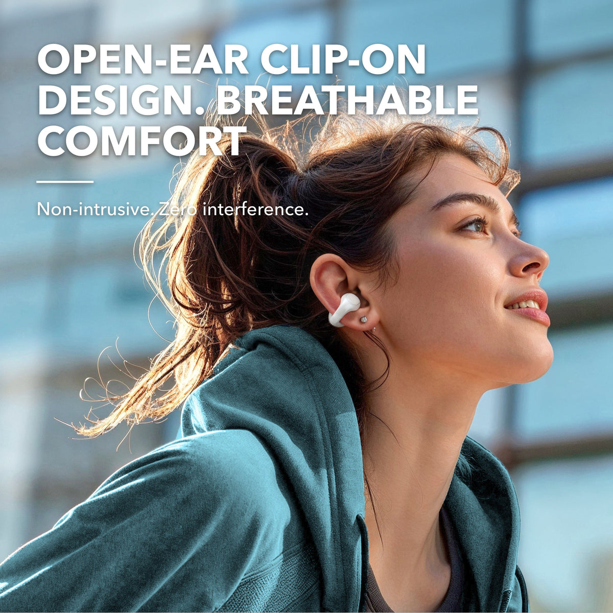 soundcore open-ear with clip-on style for breathable comfort