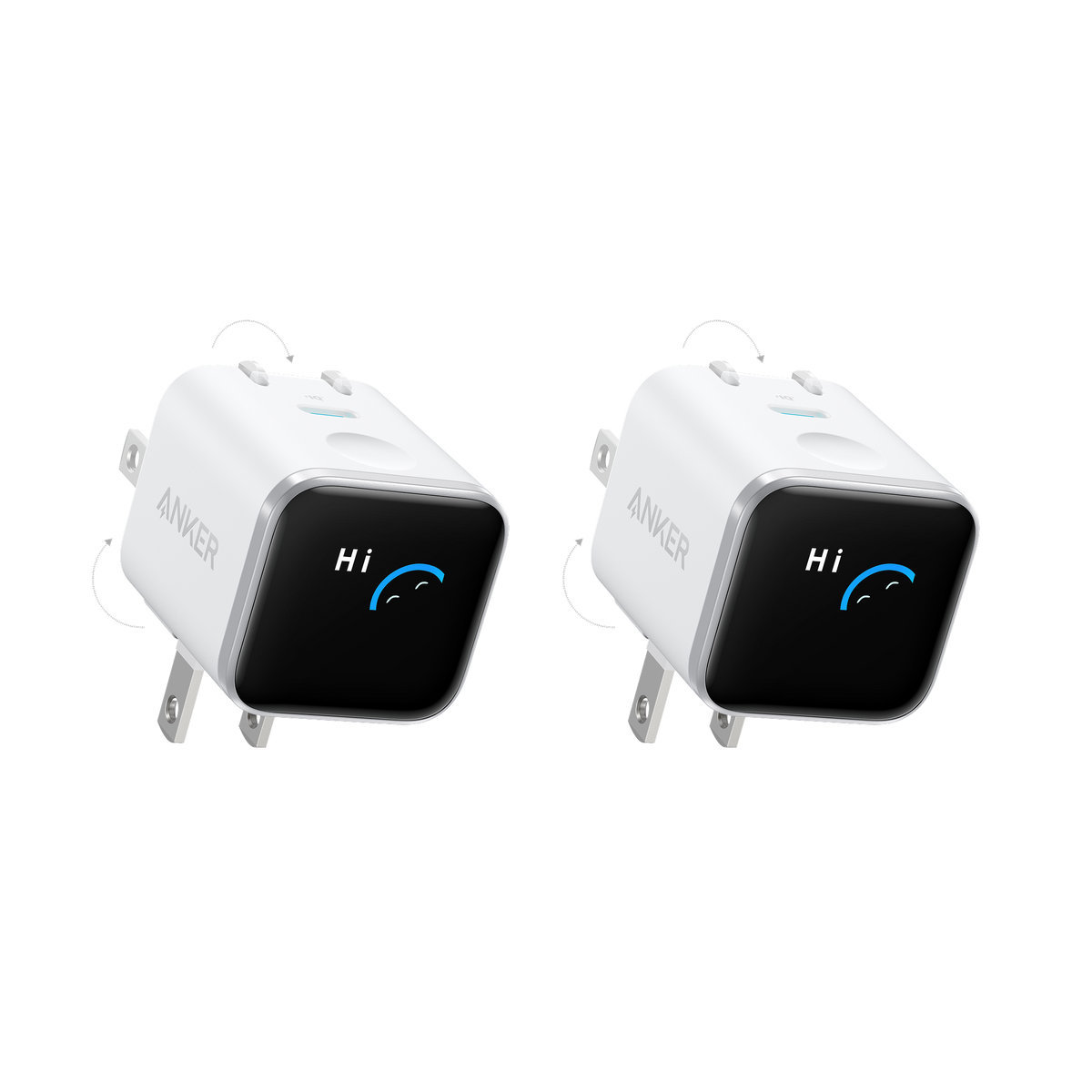 Anker Nano Charger (45W, Smart Display, 180° Foldable, 2-Pack)