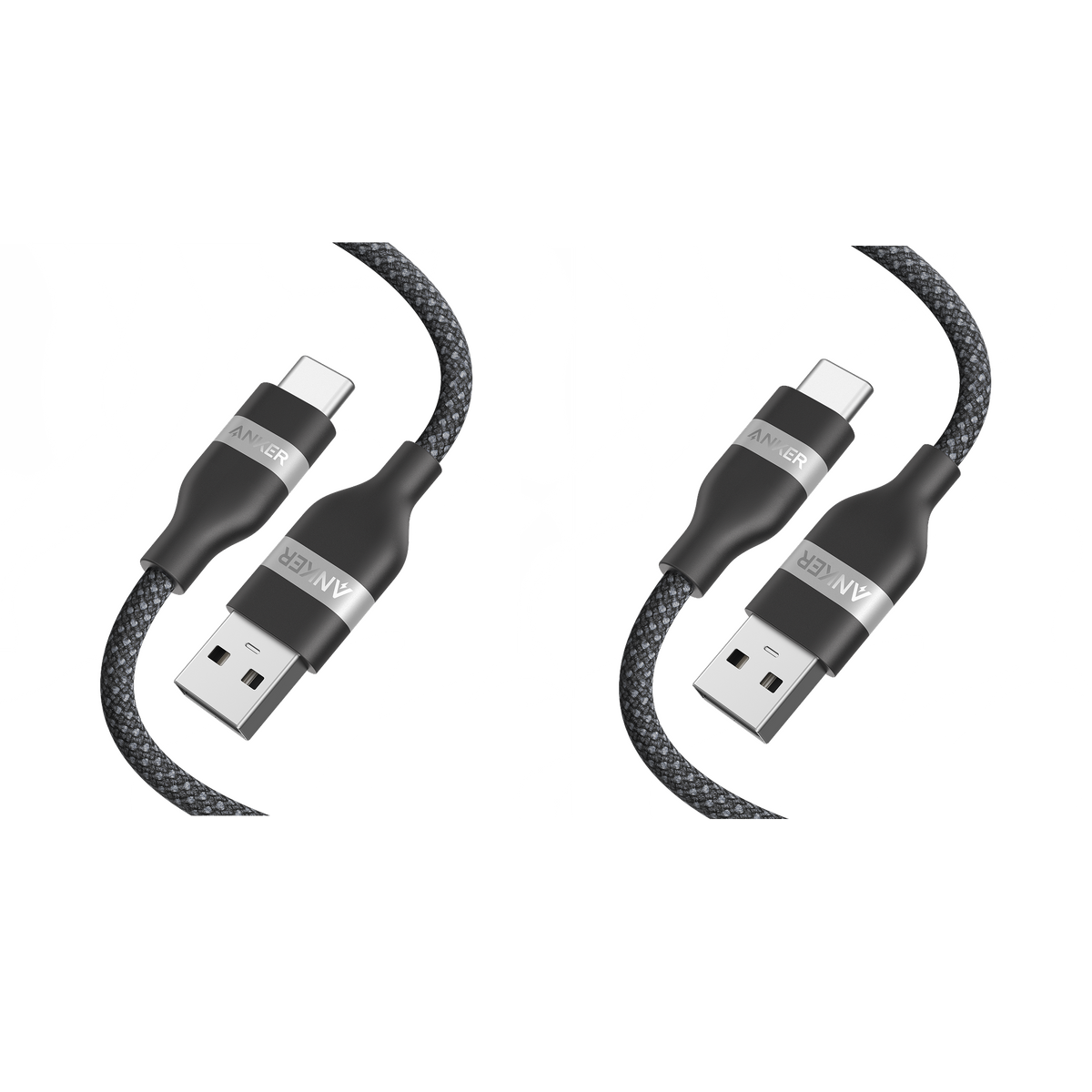 Anker USB-A to USB-C Cable (6 ft, Upcycled-Braided) 2-Pack