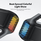 soundcore outdoor speaker with beat-synced colorful light show