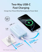 Anker Zolo Power Bank (10K, 30W) with a 5.4-inch (13.7 cm) built-in USB-C cable.