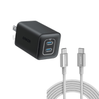 Anker 523 Charger (Nano 3, 47W) and New Nylon USB-C to USB-C 100W Cable (10 ft)