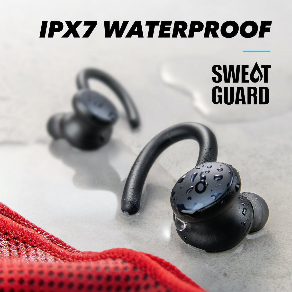 soundcore earbuds with IPX7 waterproof for sweat resistance